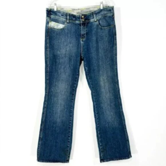 VINTAGE Request Jeans Mens 34X32 Embroidered Denim Distressed Y2K - Picture 1 of 4
